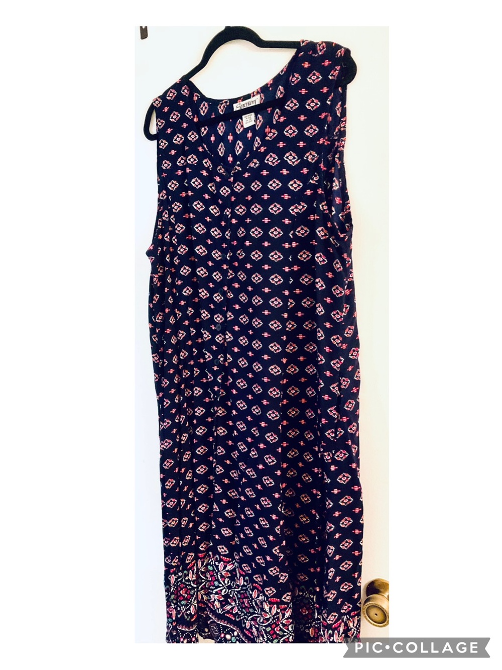 💐 Navy Blue Printed Maxi Dress